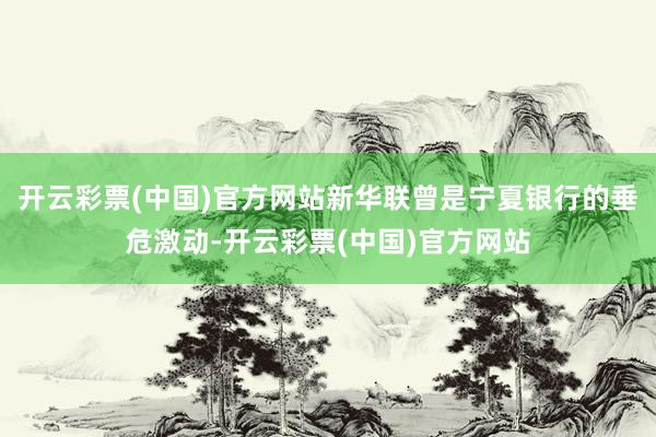 开云彩票(中国)官方网站新华联曾是宁夏银行的垂危激动-开云彩票(中国)官方网站