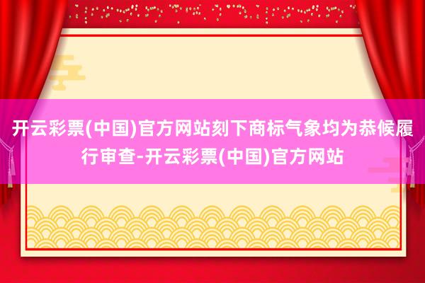 开云彩票(中国)官方网站刻下商标气象均为恭候履行审查-开云彩票(中国)官方网站