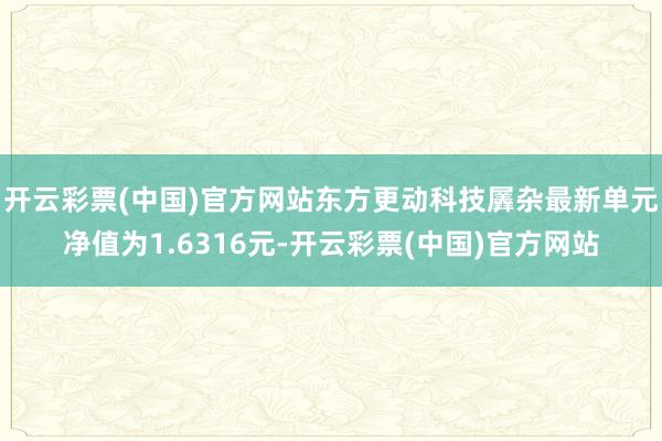 开云彩票(中国)官方网站东方更动科技羼杂最新单元净值为1.6316元-开云彩票(中国)官方网站