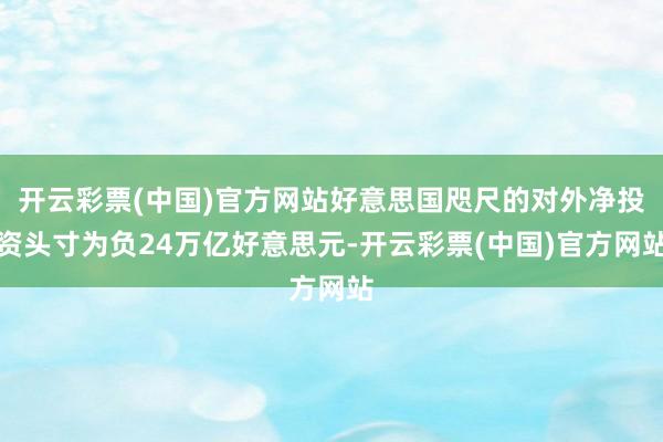 开云彩票(中国)官方网站好意思国咫尺的对外净投资头寸为负24万亿好意思元-开云彩票(中国)官方网站